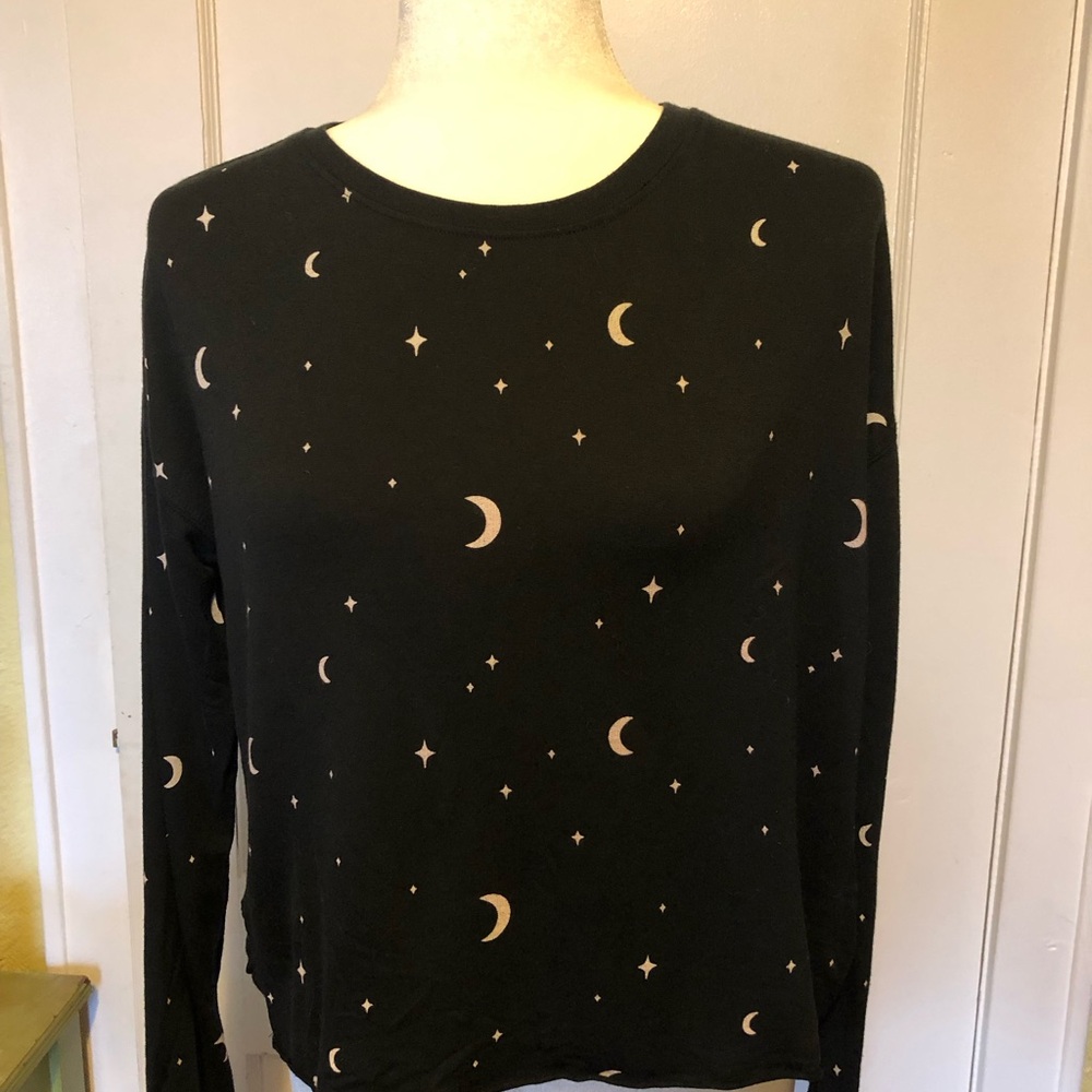 Witchy/ Celestial Pattern Black & White Shirt